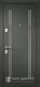 Дверь входная черная стильная №1 внешняя - фото